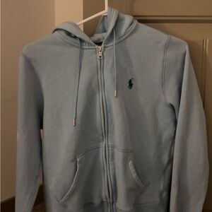 Polo by Ralph Lauren Men's Zip-Up Light Blue Sweater